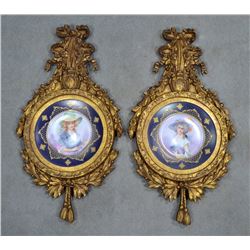 Pair of Czech Ceramic Portrait Plates