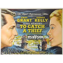 To Catch A Thief (1955) British quad film poster.