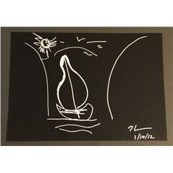 JEFF KOONS (1955-): SAILBOAT DRAWING.