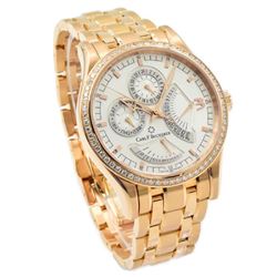 Carl F. Bucherer 18 carat Rose Gold 40mm Manero Retrograde with 1.00ct Diamond Bezel watch.