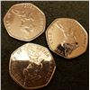 Image 1 : BRITISH: (X3 COINS). The Tale of Peter Rabbit 2017 coins.