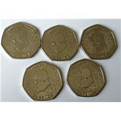 (5) SHERLOCK HOLMES 2019 COINS.