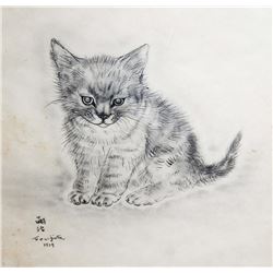 Leonard Tsuguharu Foujita 1929 Cat lithograph