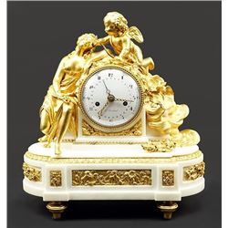 A 19th Century Louis Berthoud Gilt Bronze Figural Clock.