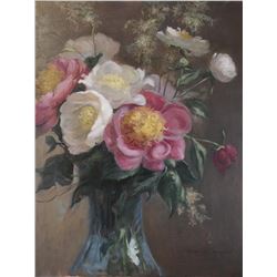 Carroll McHUGH: "Peonies"- Oil on Canvas