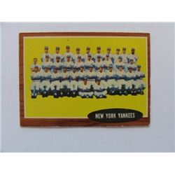 New York Yankees 1962 Topps Team Card