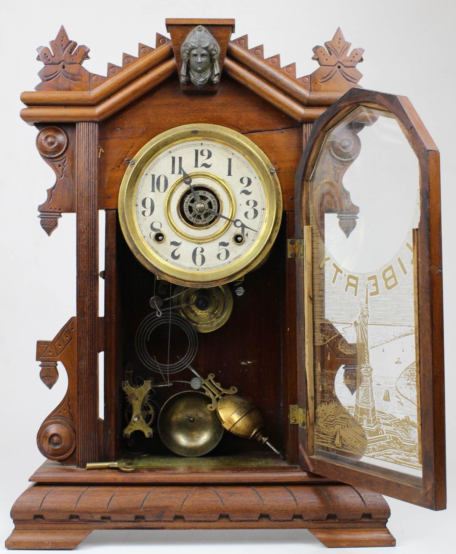 Charles Adams Statue Of Liberty Shelf Clock.