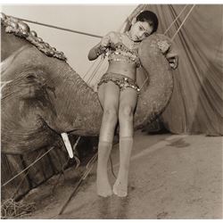 Jyotsana riding on Vahini the elephant, 1989 - MARY ELLEN MARK.