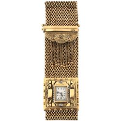 14K Gold Mesh Bracelet Watch