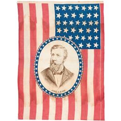"JAMES G. BLAINE" 1884 PORTRAIT FLAG.