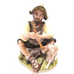 DRESDEN PORCELAIN FIGURE OF A MAN WITH GOAT