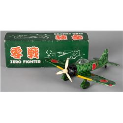 Japanese tin lithograph Zero Fighter airplane