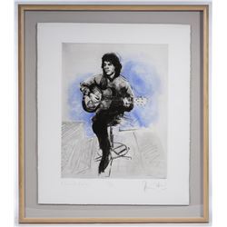 Ronnie Wood (British, b.1947) 'Mick with Guitar'