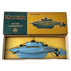"Unda-Wunda" Clockwork Tin Diving Submarine Toy