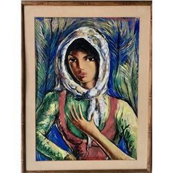 Victor Manuel Garcia (1897-1969) Lady With Scarf
