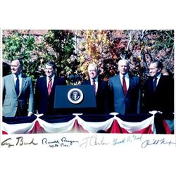 FIVE PRESIDENTS SIGNED PHOTOGRAPH