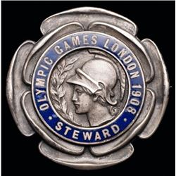 A 1908 London Olympic Games steward's badge