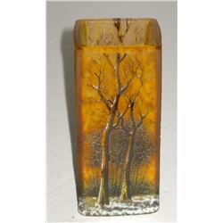 Daum Nancy French cameo winter scene