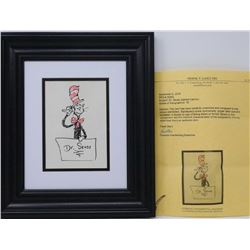 Dr. Seuss Original Signed "Cat in the Hat" Sketch