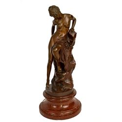FERDINAND LEPCKE (GER 1866-09), BRONZE SCULPTURE, NUDE WOMAN.
