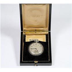 Antique 14 carat White Gold Howard Pocket Watch with Box.