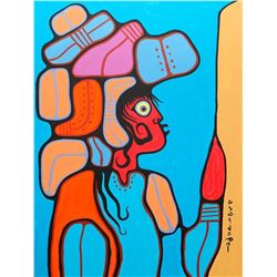 Norval morrisseau - "Young Man With Headdress"