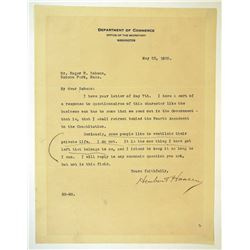 Herbert Hoover signed typed Letter, dated 1925