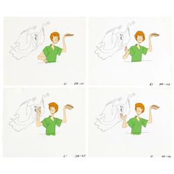 Scooby-Doo Shaggy Production Cel Sequence of 4 (Hanna-Barbera, c. 1970s).
