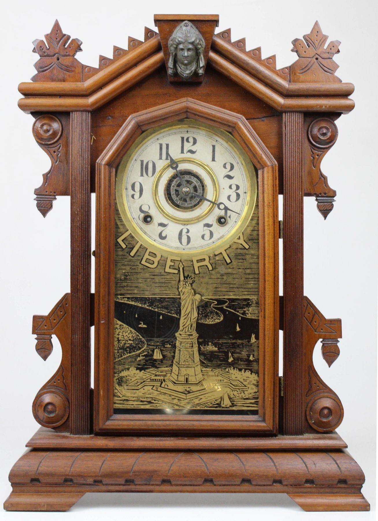 Charles Adams Statue Of Liberty Shelf Clock.