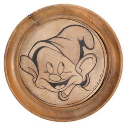 Pen and ink portrait drawing of Dopey signed by Blake.