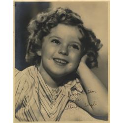 Shirley Temple vintage oversize photograph signed as a child
