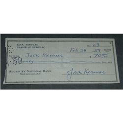 Jack Kerouac signed check.