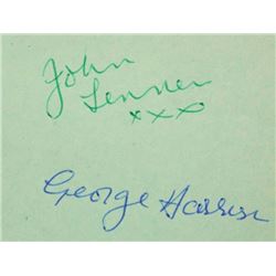 JOHN LENNON/GEORGE HARRISON SIGNED ALBUM PAGE.