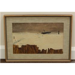 Dorothy Bordass (1905-1992). Wreck on the Cornish Coast, England