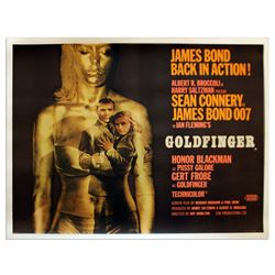 1964 poster promoting the hit James Bond movie "Goldfinger."