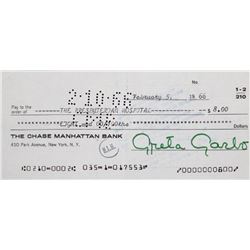 GRETA GARBO SIGNED CHEQUE.