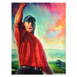 Tiger Woods Signed Lithograph on Canvas