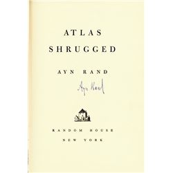 AYN RAND SIGNED BOOK: ATLAS SHRUGGED