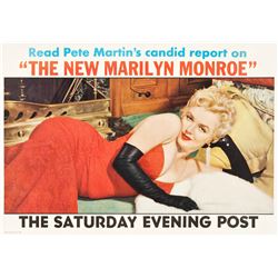 Marilyn Monroe Saturday Evening Post Magazine (Curtis Publishing, 1956). Newstand Poster.