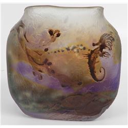 Muller Fres Luneville pate de verre vase