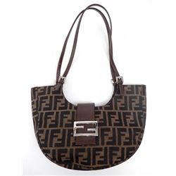 Fendi canvas and leather pocketbook