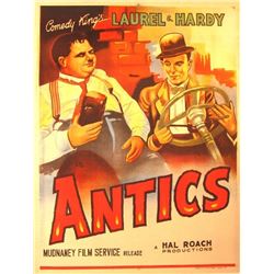 'Antics' Laurel and Hardy movie poster.