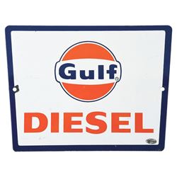 GULF DIESEL PORCELAIN PUMP SIGN.