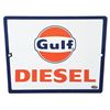 Image 1 : GULF DIESEL PORCELAIN PUMP SIGN.