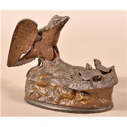 Eagle and Eaglets Cast Iron Mechanical Bank.