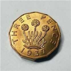 BRITISH COLLECTORS COIN: 1937, George VI, Threepence
