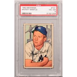1952 series #101 Mickey Mantle baseball card.