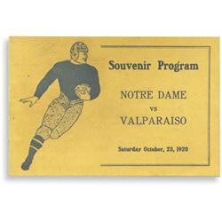 1920 Notre Dame vs. Valparaiso Program