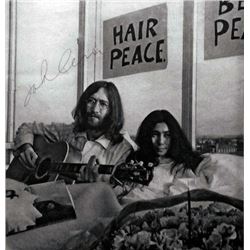 JOHN LENNON BED IN SIGNED PHOTO.