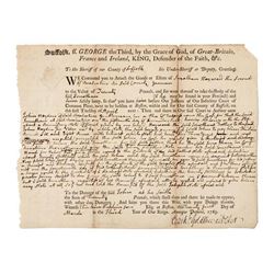 JOHN ADAMS SIGNED DOCUMENT.